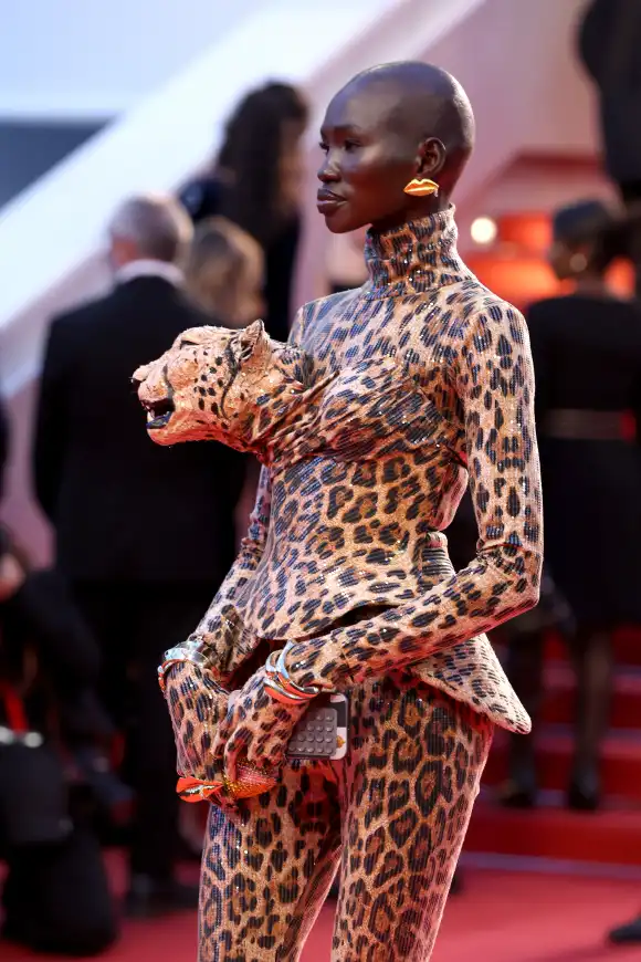 Mitchell Akat Maruko Raan zieht auf dem roten Teppich in Cannes mit einem krassen Look alle Blicke auf sich