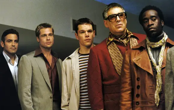 George Clooney, Brad Pitt, Matt Damon, Elliott Gould, Don Cheadle oceans's eleven